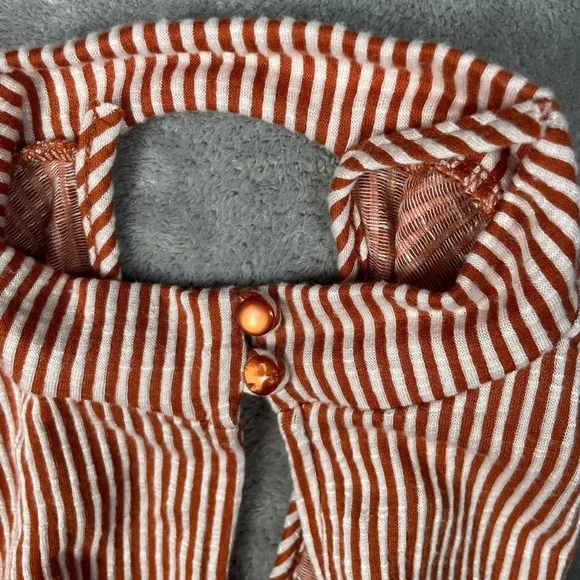 ModCloth Jumpsuit Sz Small For The Bliss Of It Striped Flare Retro Pinup Cut Out - Picture 12 of 12